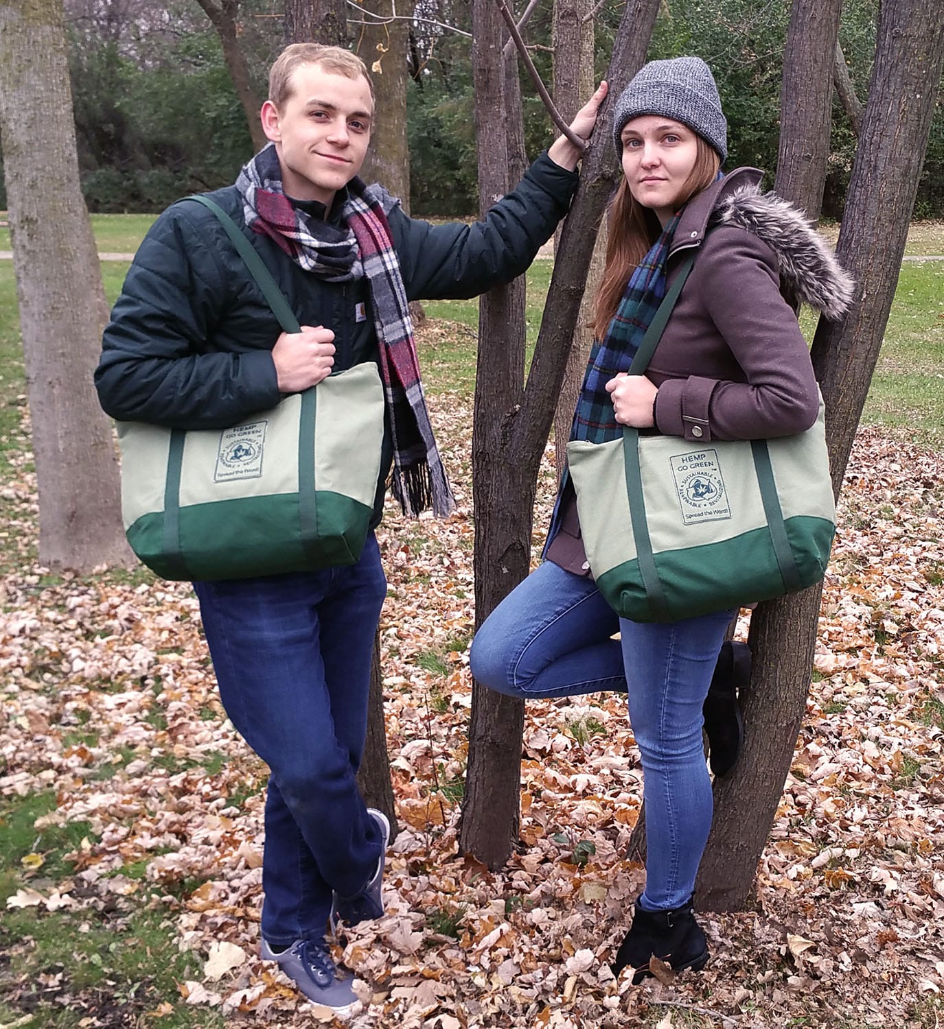 HGG1002 Hemp Go Green 100% Hemp Canvas Heavy-Duty Zippered Tote Bag